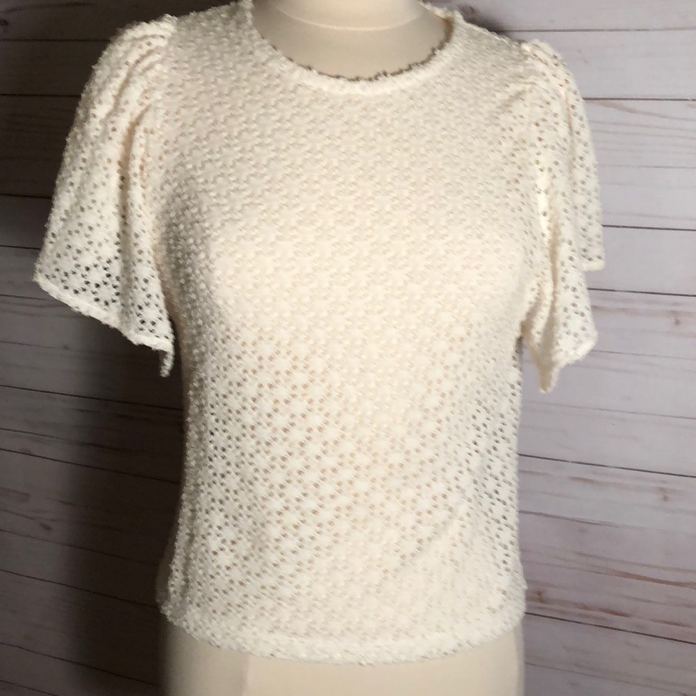 Madewell Eyelet Flutter Sleeve Top